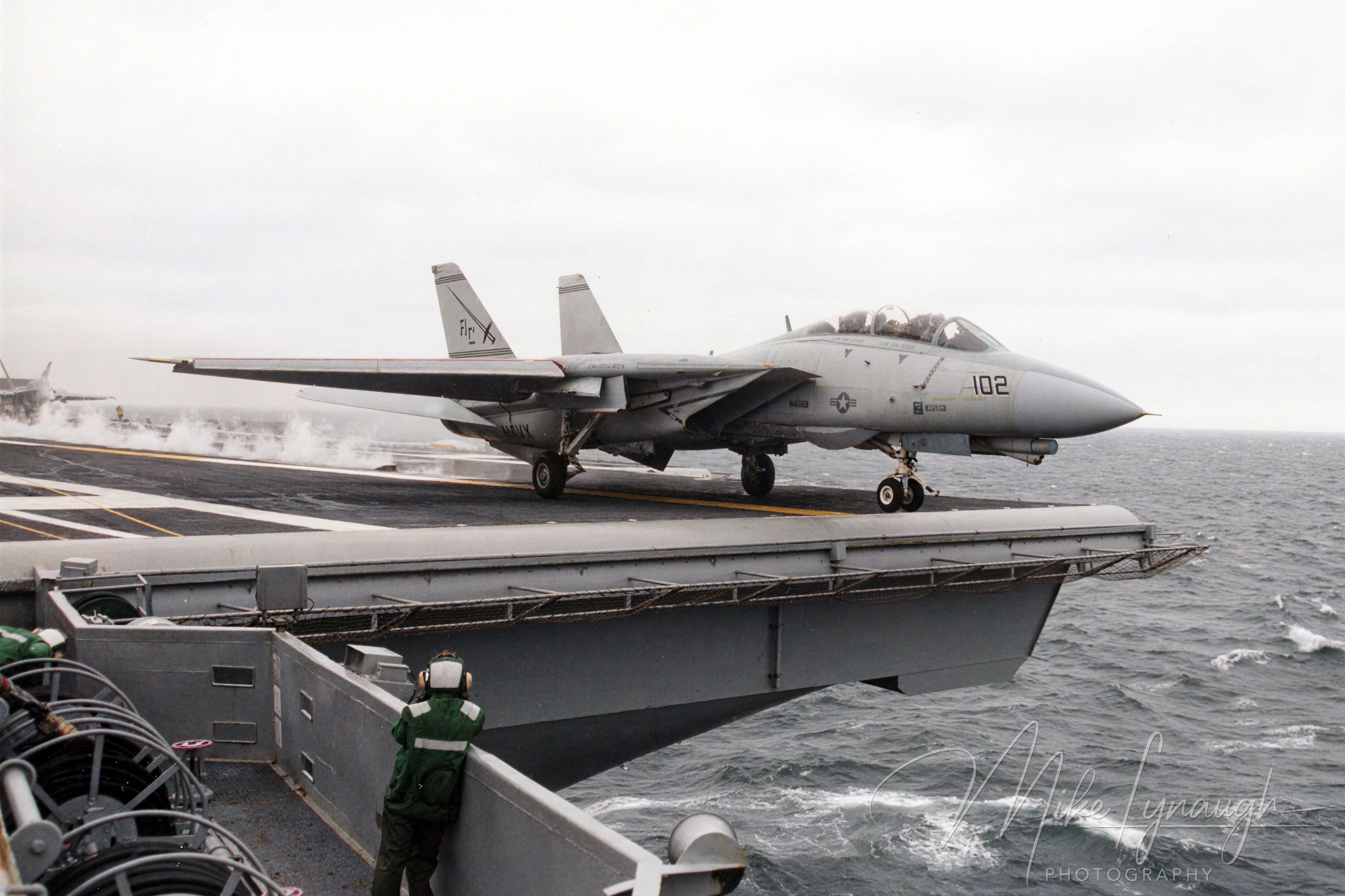 U.S. Navy F-14 Tomcat launches from the U.S.S. Enterprise