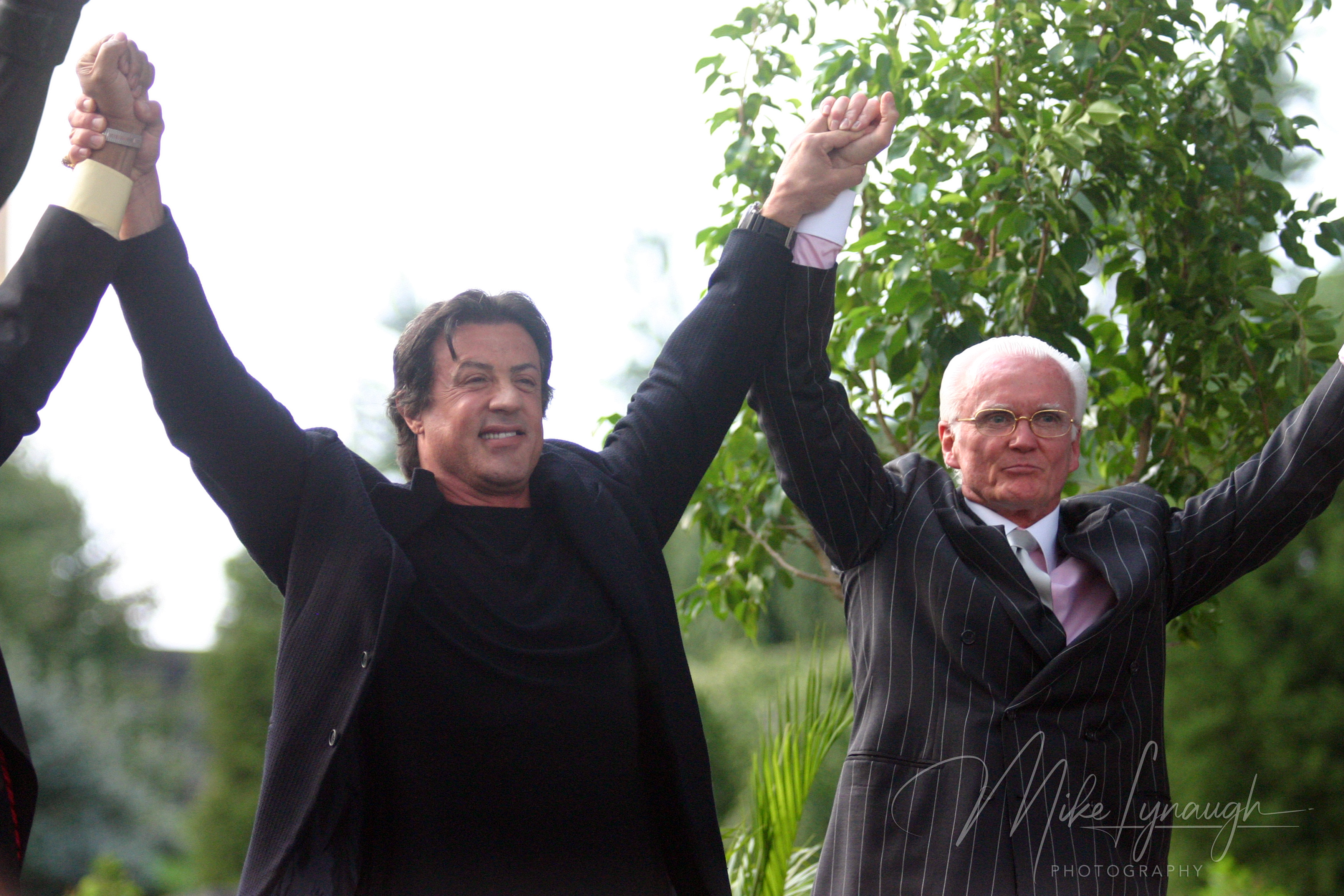 Sylvester Stallone stands proud during the rededication of the Rocky Statue at the base of the Rocky Steps at the Philadelphia Museum of Art.