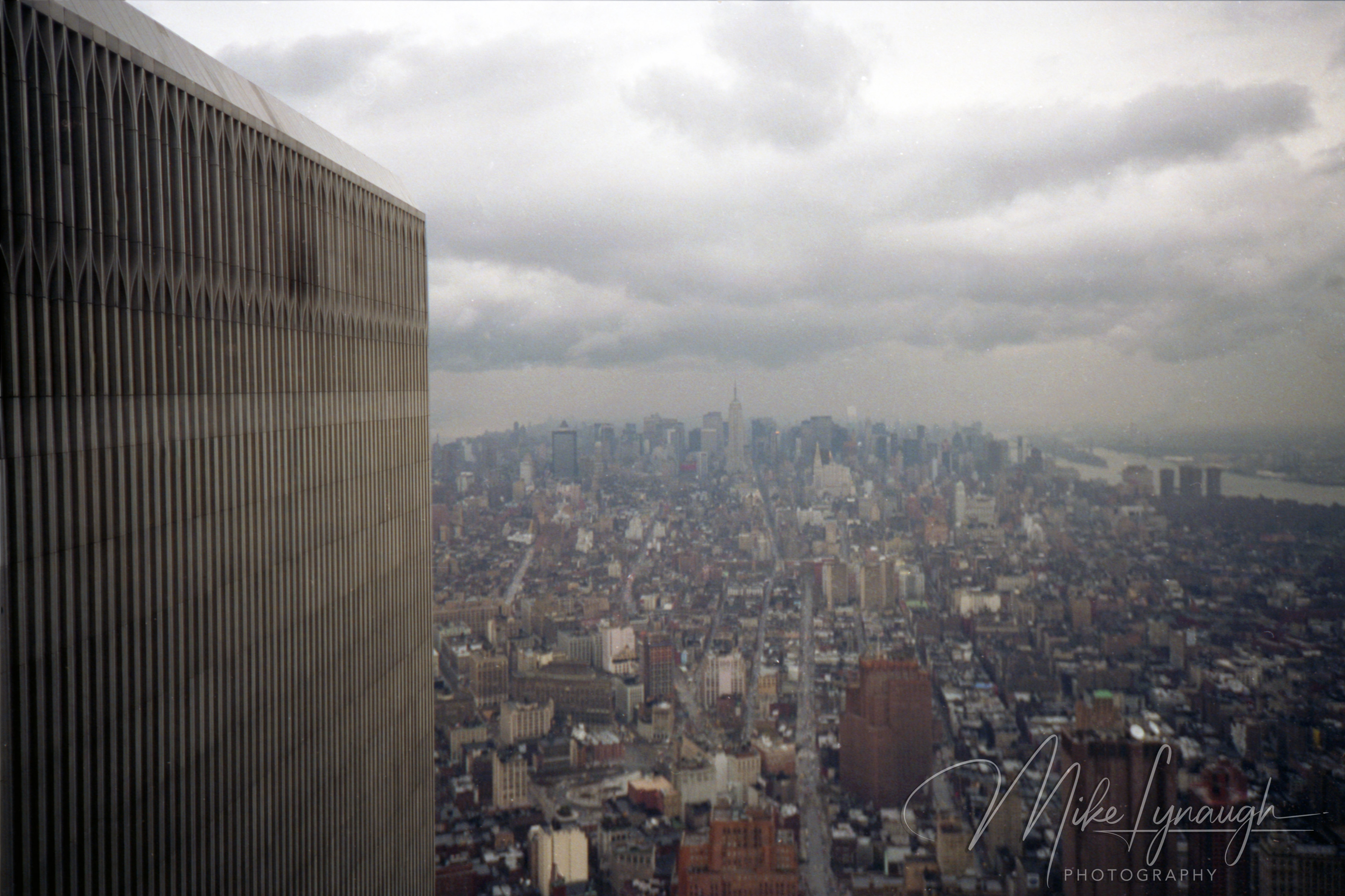 View looking north toward Midtown Manhattan from top of World Trade Center South Tower on March 28, 1994